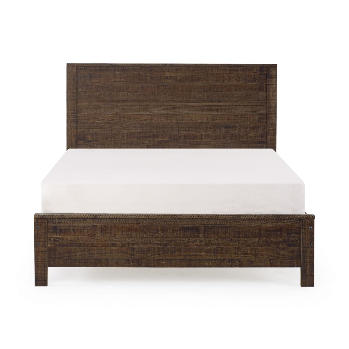 HomeRoots 490286 48 x 78.25 x 42 in. Dark Brown Solid Wood Twin Size Bed Frame