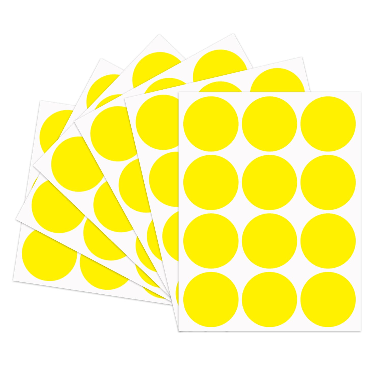Starliboo Dot Stickers, 2 Inch, 540Pcs, Yellow, Removable, Writable, Circle Stickers For Garage Sale, Office, School Projects