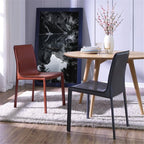 New Pacific Direct Gervin Recycled Leather Chair,Anthracite Legs,Anthracite Gray,Set Of 2