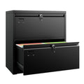 SUXXAN Metal 2 Drawer Lateral File Cabinet with Lock - Wide Filing Cabinet for Letter/Legal/F4/A4 Hanging Files - Includes Busin