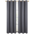Diraysid Dark Grey Grommet Blackout Curtains for Bedroom Thermal Insulated Room Darkening Curtains Drapes, 42 x 84 inch, 2 Panel