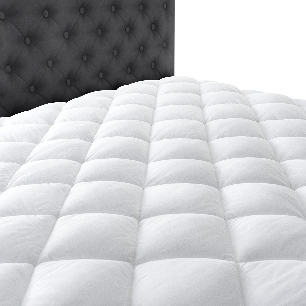 Taupiri California King Quilted Mattress Pad Cover With Deep Pocket (8''-21''), Cooling Soft Pillowtop Mattress Cover, White