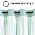 Hiasan Blackout Curtains With White Sheer, Mix & Match Double-Layer Thermal Insulated Sun Blocking Grommet Window Curtains For B