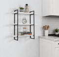 DDS Dream Decor Shoppee Three Tier Metal & Engineered Wood Kitchen Rack Floating Shelves for Wall Dcor Storage, Wall Shelves, Wa