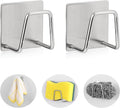 VAAYUT Sponge Holder for Kitchen Sink Caddy, Self Adhesive Stainless Steel Dish Sponge Holder Rust Proof Waterproof (Silver) [ 2