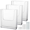 Zavekia Acrylic Brochure Holder, 3 Packs 8 X 11.5 Inches Brochure Holder Wall Mount Flyer Holder Clear Literature Holders Magazi