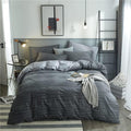 Lifetb Cotton Stripe Duvet Cover Full Geometric Grey Stripe Bedding Sets Modern Style Stripe Print Comforter Cover Reversible Gr