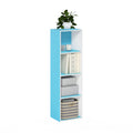 Furinno Luder Bookcase / Book / Storage, 4-Tier Cube, Light Blue/White