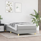 vidaXL Fabric Single Box Spring Bed Frame - Twin XL, 39.4"x79.9" - Durable & Stylish Light Gray Bedroom Furniture - Comfortable, Easy Assemble