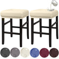 HFCNMY Stool Covers Rectangle, Stretch Waterproof PU Rectangle Bar Stool Covers Vanity Stool Cover Washable Counter Stool Covers