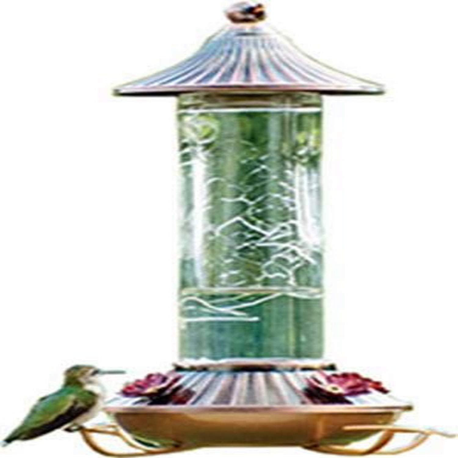 Audubon Na35240 Etched Glass Hummingbird Feeder, Ounce Feeder-14 Oz, 14-Inch, White