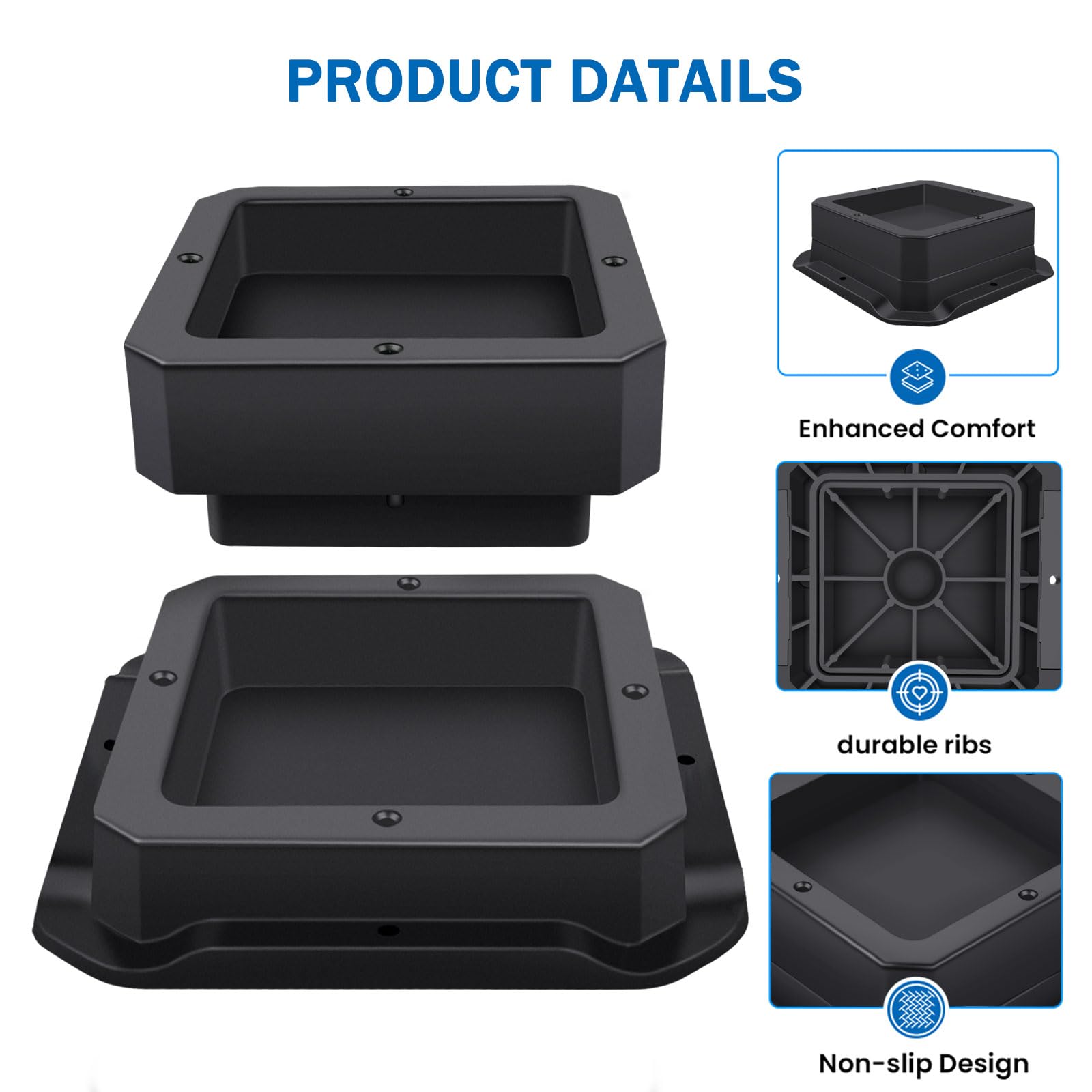 Annkut Furniture Risers 1 Inch,Bed Risers Heavy Duty,Desk Risers For Chair And Table Legs Elevation ,Bed Lifts Risers (4 Pack, B