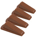 4 Pack Door Stoppers For Bottom Of Door, Brown 4.8X2.2X1.3In Door Stops, Rubber Door Stopper Wedge, Sturdy Stackable Door Stops
