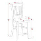 East West Furniture CAGR7H-OAK-W 7 Piece Counter Height Dining Set Consist of a Rectangle Kitchen Table and 6 Dining Room Chairs, 36x60 Inch, Oak