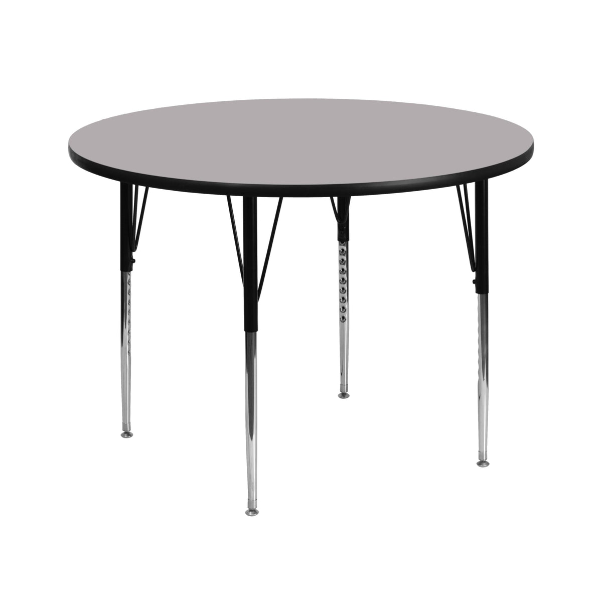 Flash Furniture Wren 42'' Round Grey Thermal Laminate Activity Table - Standard Height Adjustable Legs