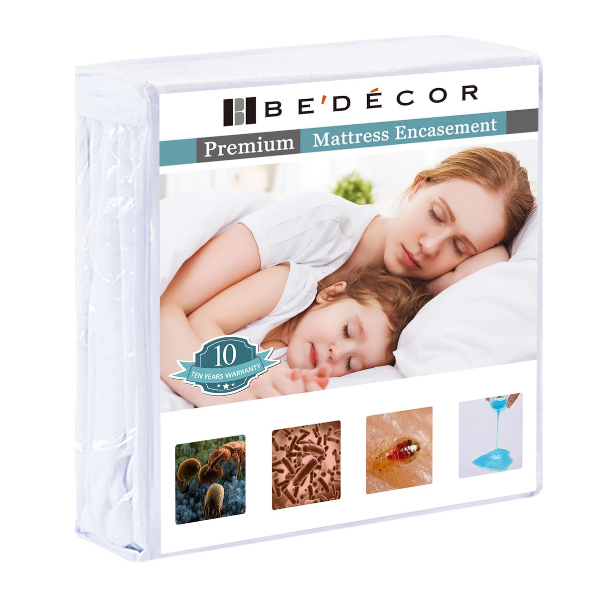 Bedecor Zippered Twin Xl Mattress Protector Cover For 14'-15' Depth Mattress,Fully Encased Liquid Proof Urine Pee Protection B