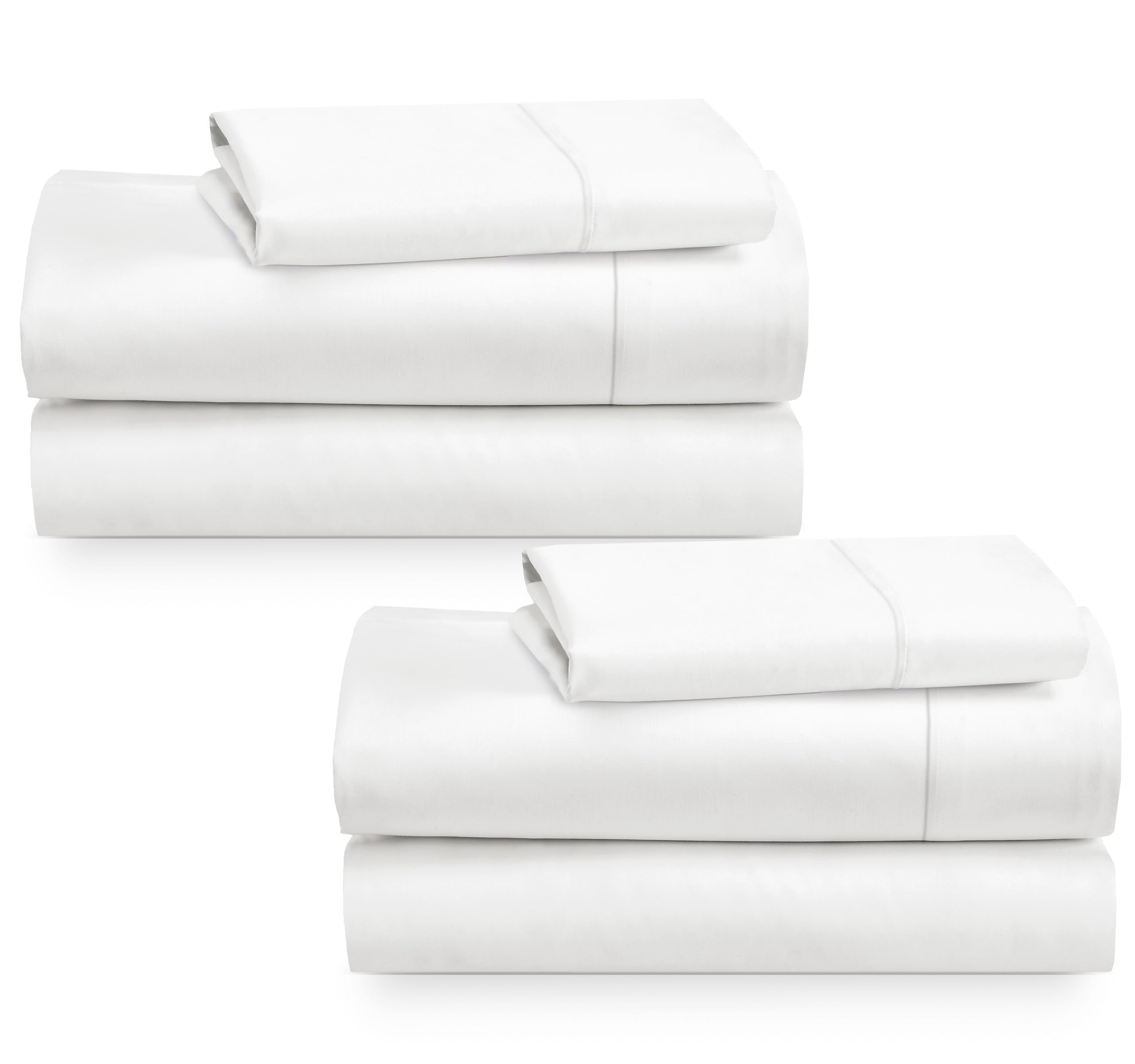 California Design Den 2-Pack Twin Xl Sheet Sets 100% Cotton Sateen - 400 Thread Count - Extra Soft, Breathable & Cooling Sheets,