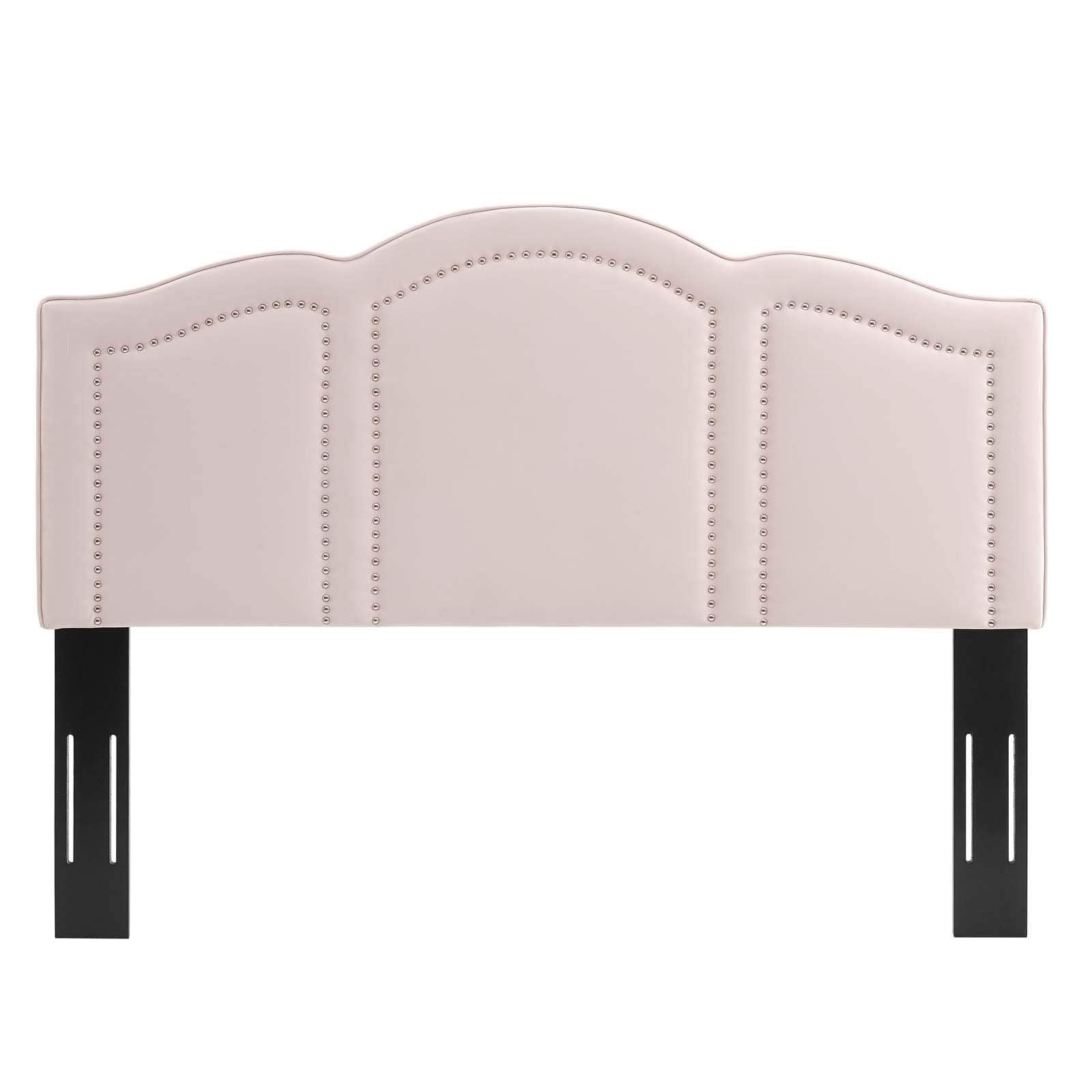 Modway Cecilia Performance Velvet Headboard with Nailhead Detail, King/California King, Pink