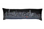 HomeRoots Grey 45' Black Hong Kong Nighttime Skyline Lumbar Decorative Pillow