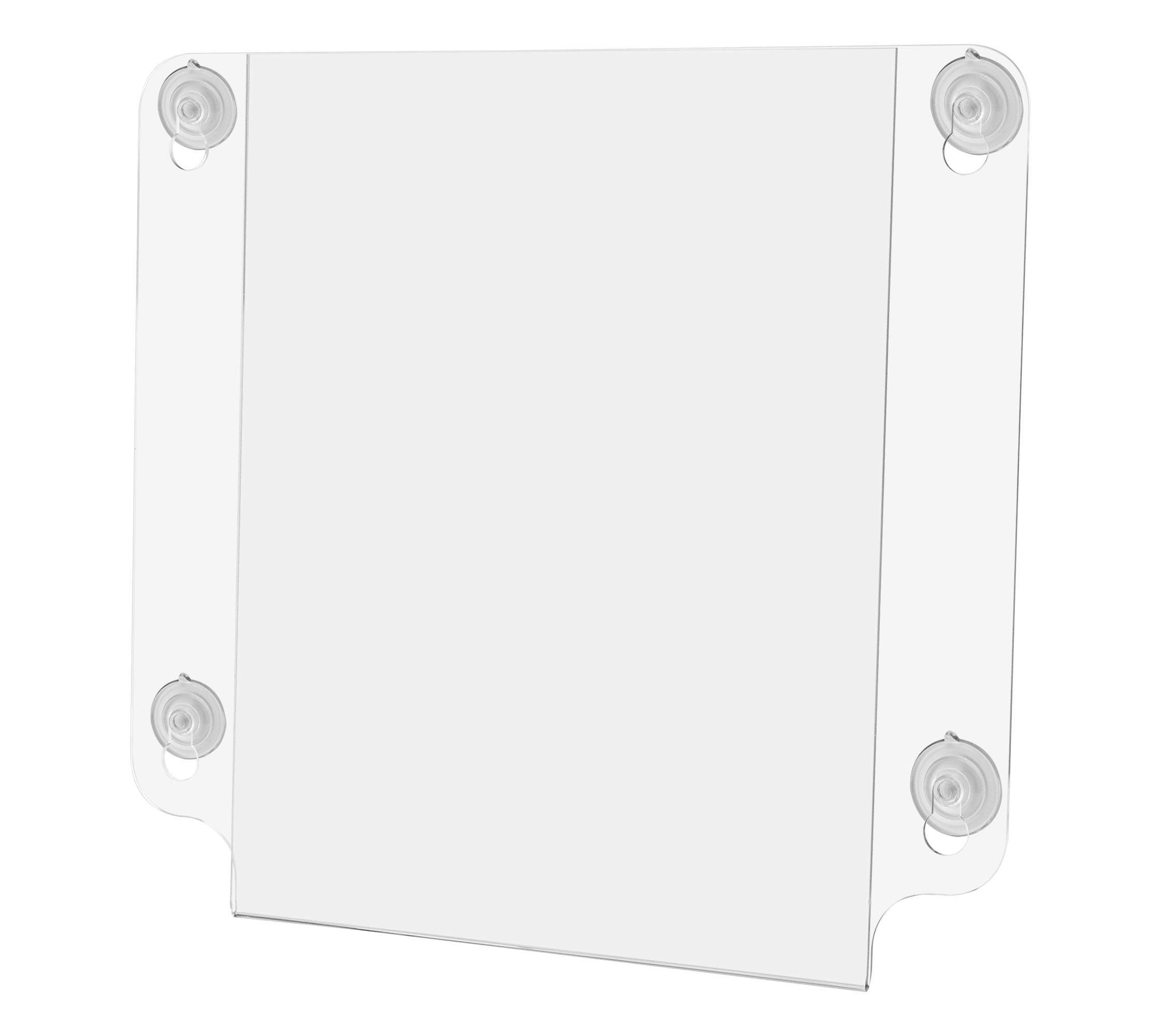 Suction Cup Sign Holder For 8.5 X 11 Inch Campus Maps And Announcements In Schools Colleges And Universities Clear Acrylic Doubl