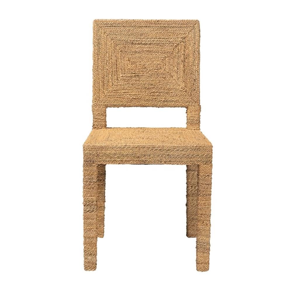 bali & pari Anfield Bohemian Natural Seagrass and Mahogany Wood Dining Chair