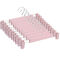 Pants Hangers with Clips Skirt Hangers for Women Plastic Clip Hangers for Pants Clothes Hangers (30pack, Pink)