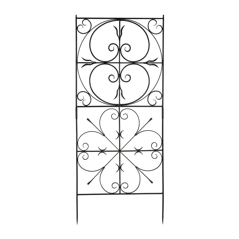 Achla Designs Vft-22 Aldrich Support Wrought Iron Garden Trellis For Climbing Plants, Graphite