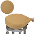 Buyue Bar Stool Covers, Luxury Fabric Dia.16-18' Round Crease-Resistant Stretchy Washable Jacquard Dustproof Stool Seat Slipcover, L-Ocher-1 Count