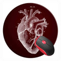 Mouse Pad Heart Anatomical Drawing For Medical Doctor, Round Mousepad, Non-Slip Rubber Base Mouse Mat For Laptop And Computer