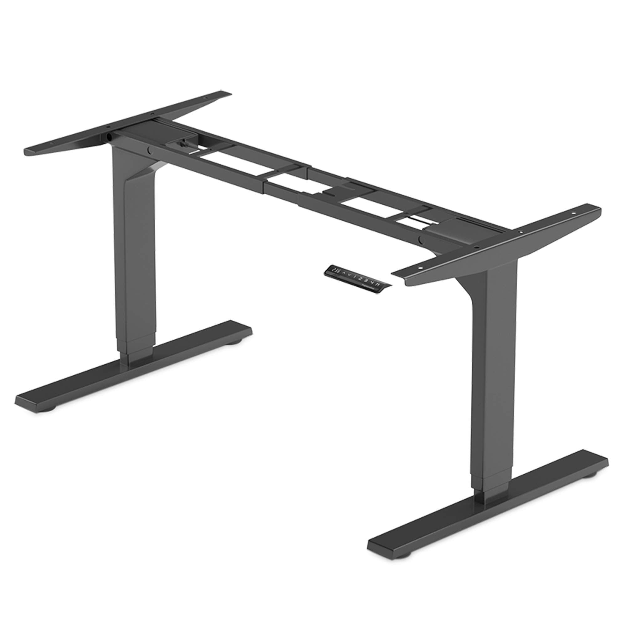 Progressive Automations Electric Standing Desk Frame Dual Motor. Adjustable Height And Width, 3 Stages Legs For Sit Stand Home Office Desks Suites Tops From 48' To 73' Flt-02 Black