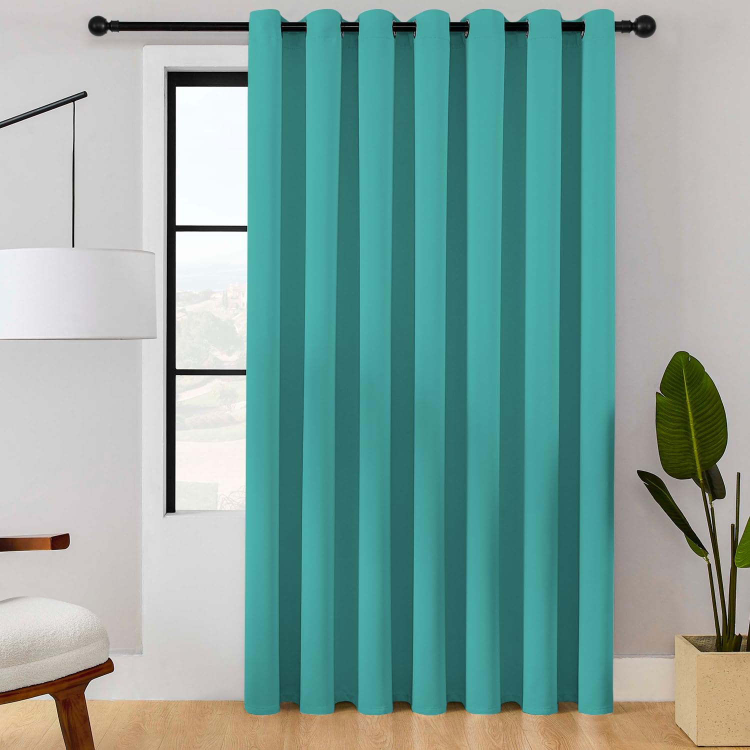 Chrisdowa Room Divider Curtain 90 Inches Long, Wide Blackout Sliding Door Curtain For Bedroom, Room Darkening Privacy Window Cur