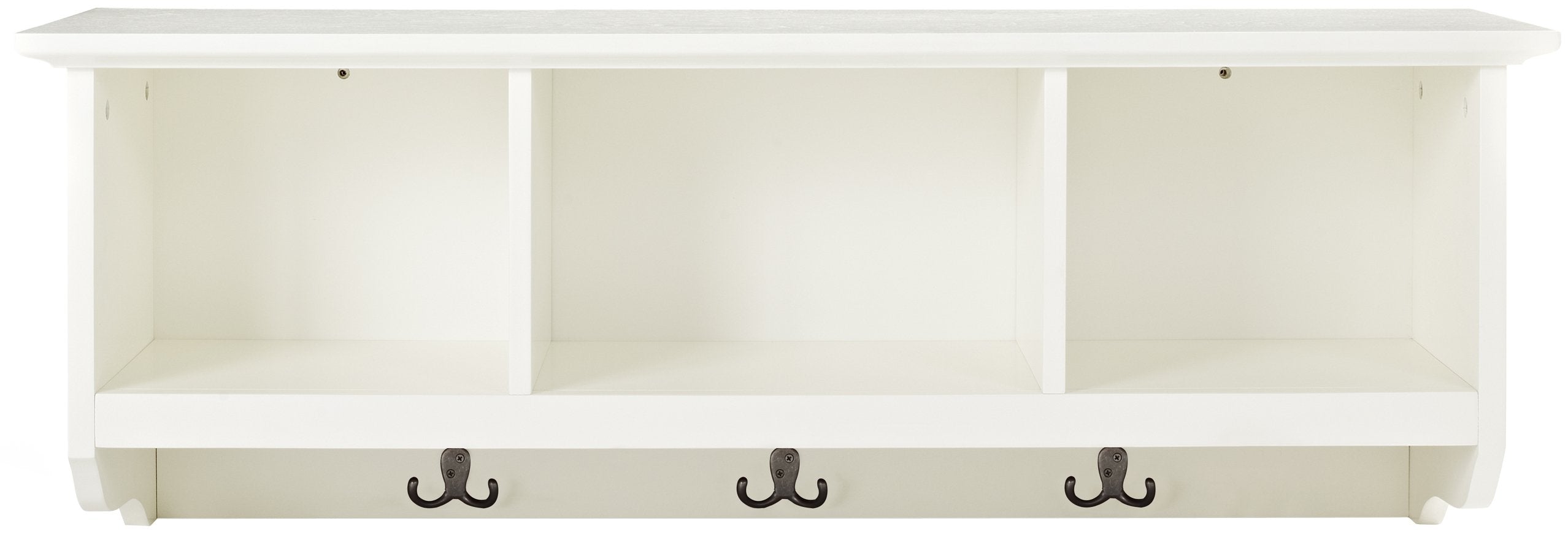 Crosley Furniture Brennan 2-Piece Entryway Set With Shoe Rack Bench And Wall-Shelf With Coat Hooks, White