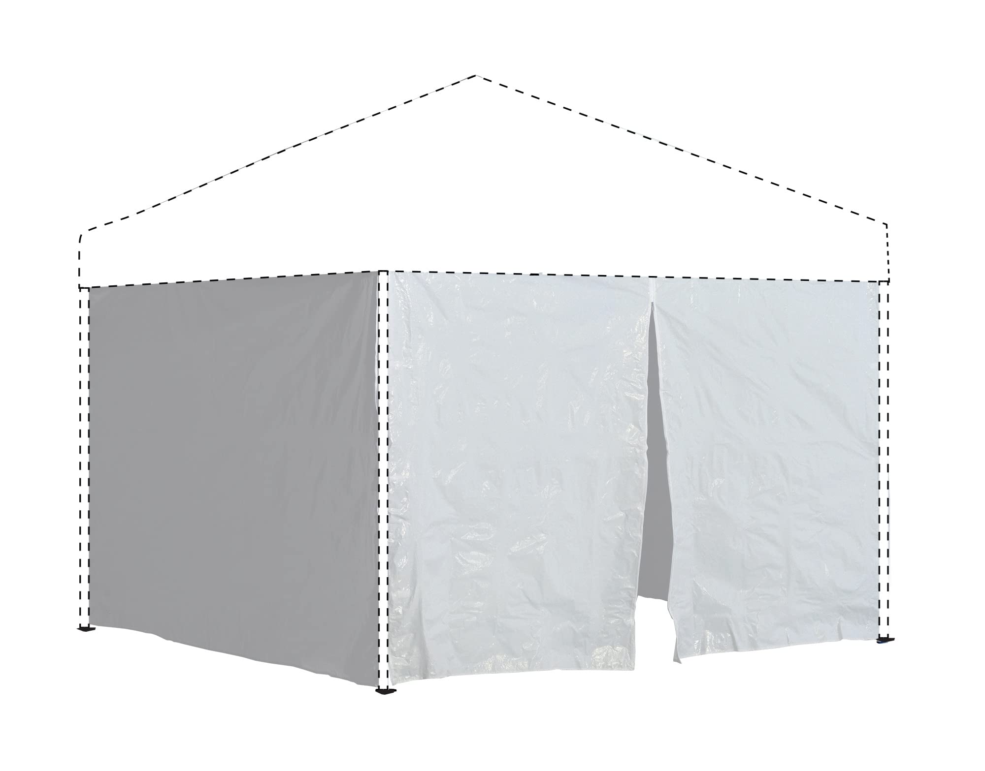 Quik Shade 10' X 10' Instant Canopy Wall Panel Accessory Set For We100/C100/Sx100 Canopies With Zipper Entry, White