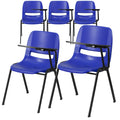 5 Pk. HERCULES Series 880 lb. Capacity Blue Ergonomic Shell Stack Chair