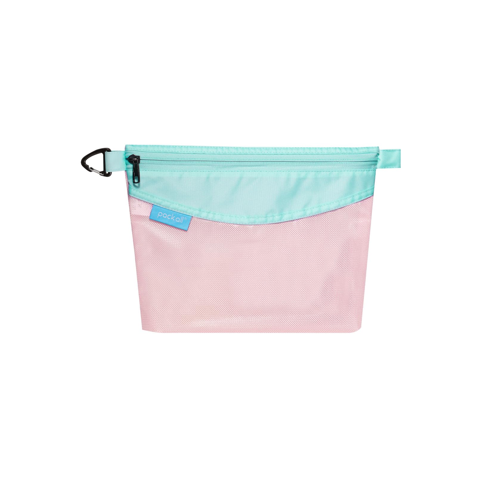 Pack All Water-Resistant Material Zipper Pouch, Mesh Zipper Bag For Storage, Travel, Office (Medium) (Pink)