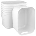 ZEONHAK 8 Pack White Plastic Storage Bins with Handles, 10 x 7 x 6 Inch Pantry Organizer Containers, Stackable Storage Bins for 