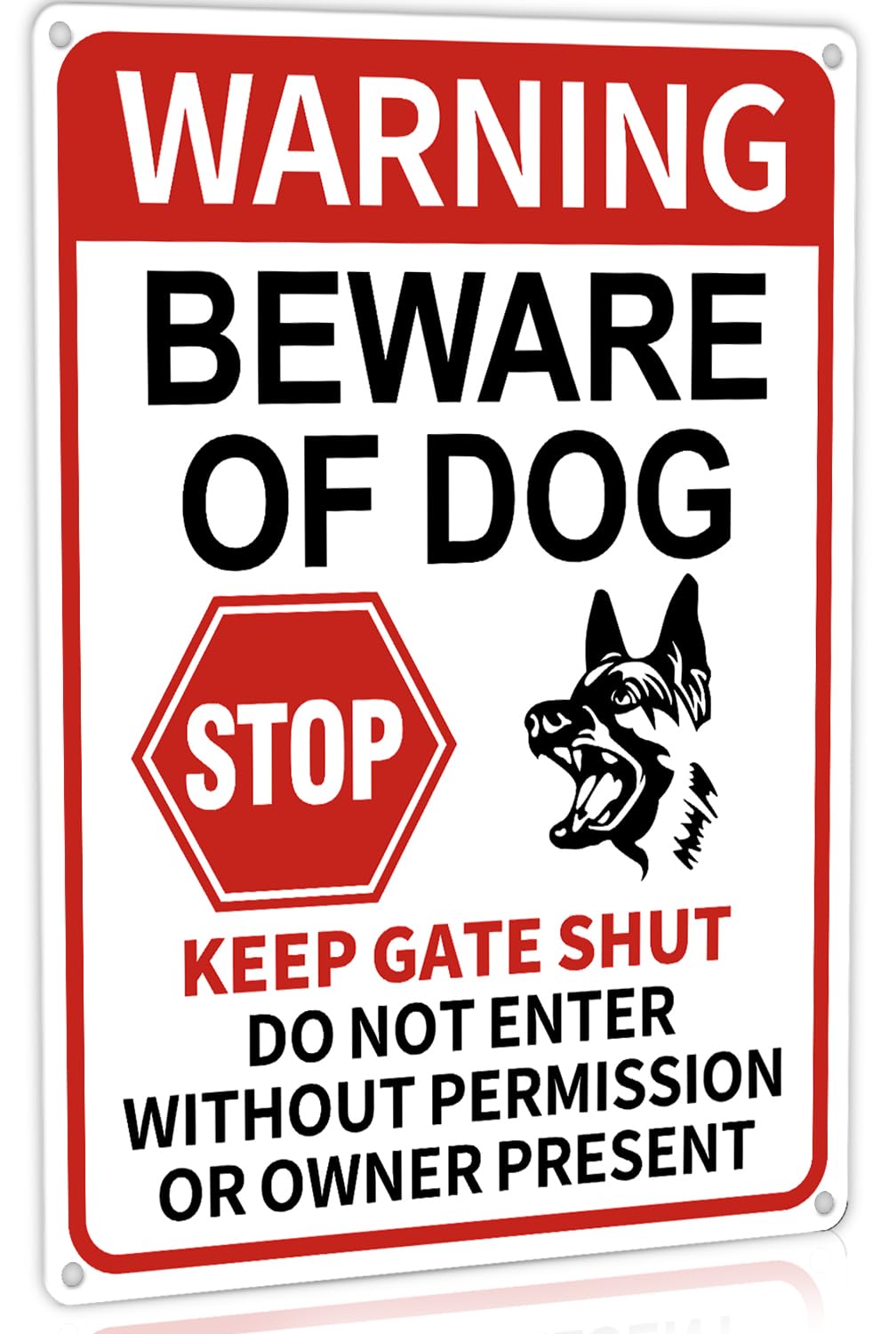 Beware Of Dog Signs For Fence, 13'X9.9' Do Not Enter Sign, Reflective Tin Sign Great For Home Garden Fence Door Wall Decor