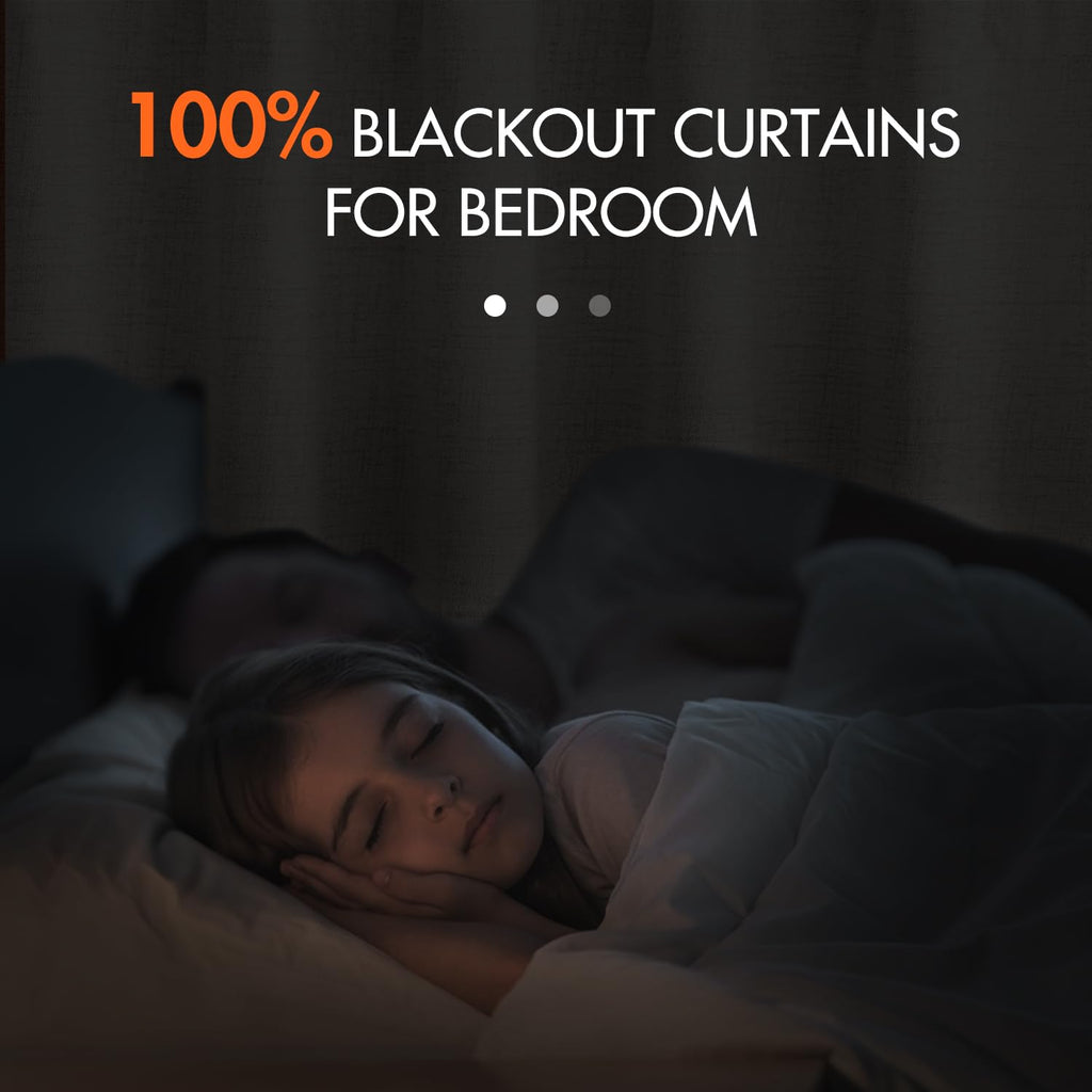 Miulee 100% Blackout Curtains 108 Inches Long, Linen Curtains For Bedroom Living Black Out Window Treatments Thermal Insulated Room Darkening Drapes Back Tab & Rod Pocket, Cream, 2 Panels