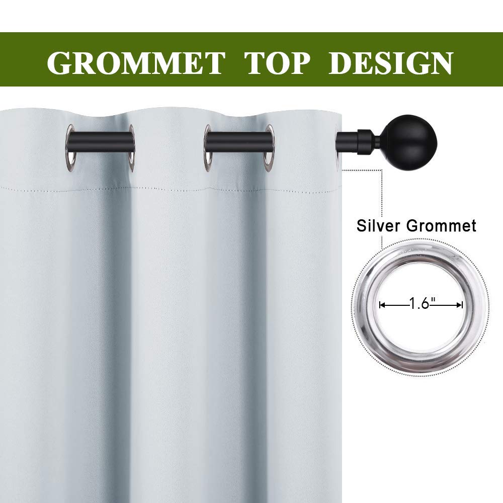 Nicetown Cloud Grey Window Curtain And Drape Easy Care Solid Thermal Insulated Grommet Room Darkening Drapery For Kid'S Room (1 Panel, 42 By 84)