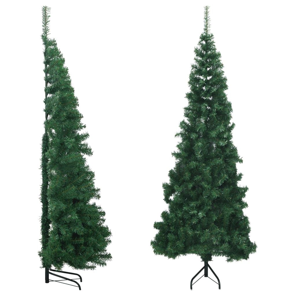 Vidaxl Artificial Christmas Tree - 6Ft Lifelike Pvc Green Corner Christmas Tree With Adjustable Branches And Sturdy Steel Stand