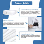 Bedecor Fitted Sheet For Air Mattress Inflate Without Disassembly Convenient & Firm Deep Up To 21'' White -King