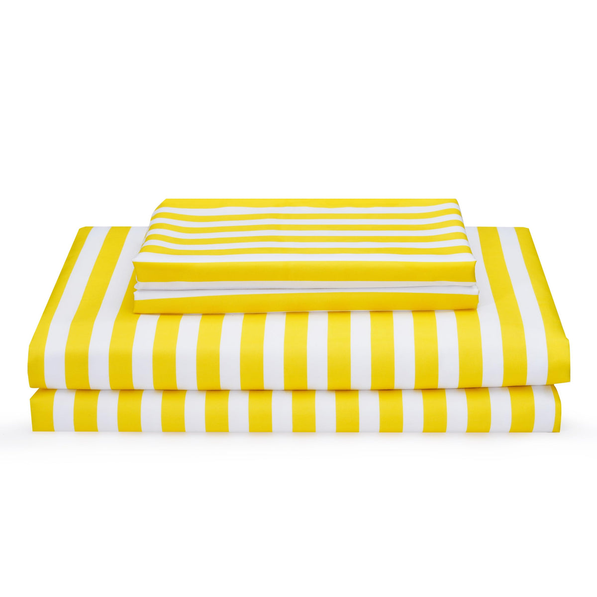 Yellow Striped Bed Sheet Set Queen Size 4 Piece With 16-Inch Deep Pockets- Super Soft & Wrinkle Free Stripe Bed Sheets - Luxury