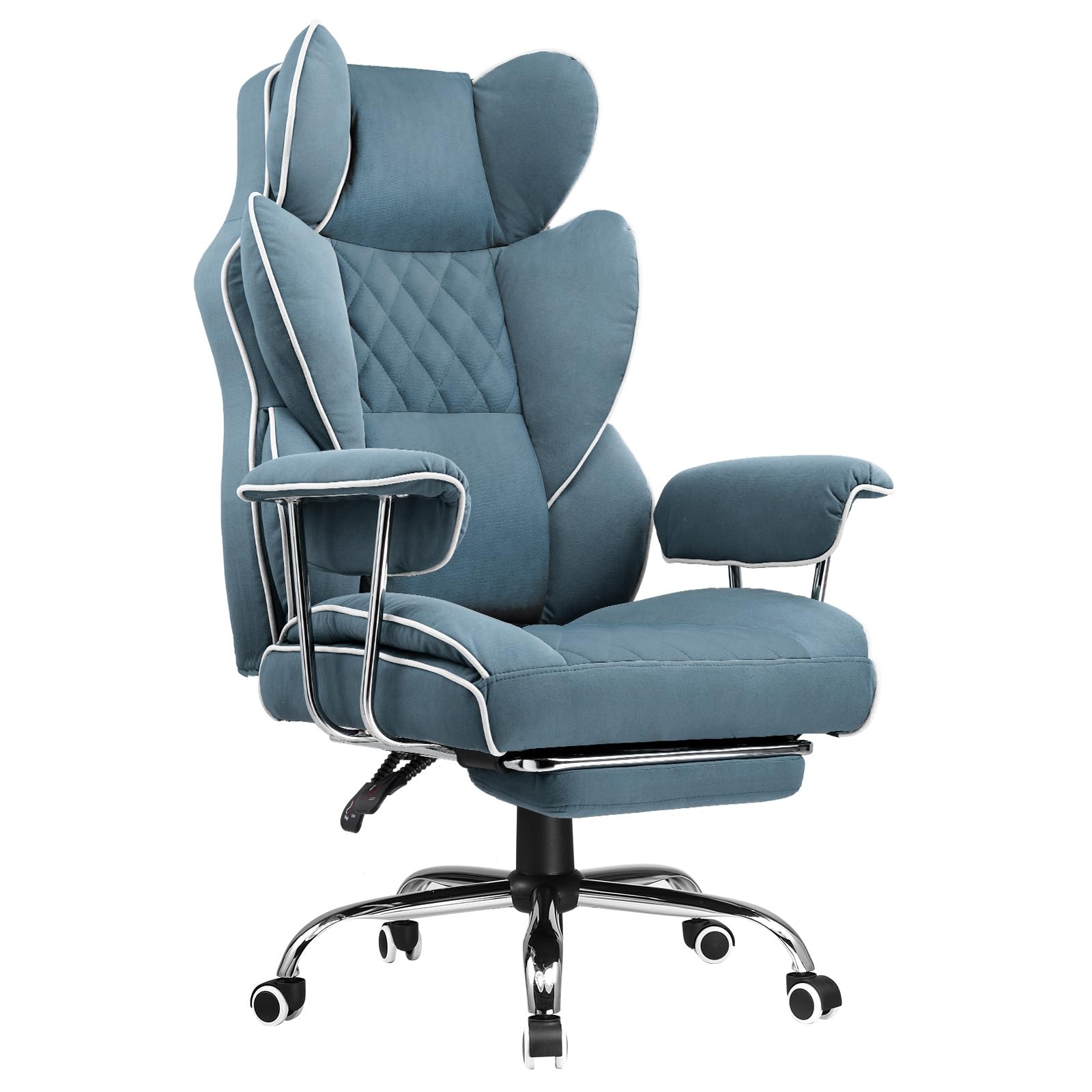 COMHOMA Big and Tall Gaming Chair with Pocket Spring Lumbar Support, Ergonomic Office Chair with Footrest, Executive Desk Chair 