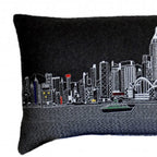 HomeRoots Grey 45' Black Hong Kong Nighttime Skyline Lumbar Decorative Pillow