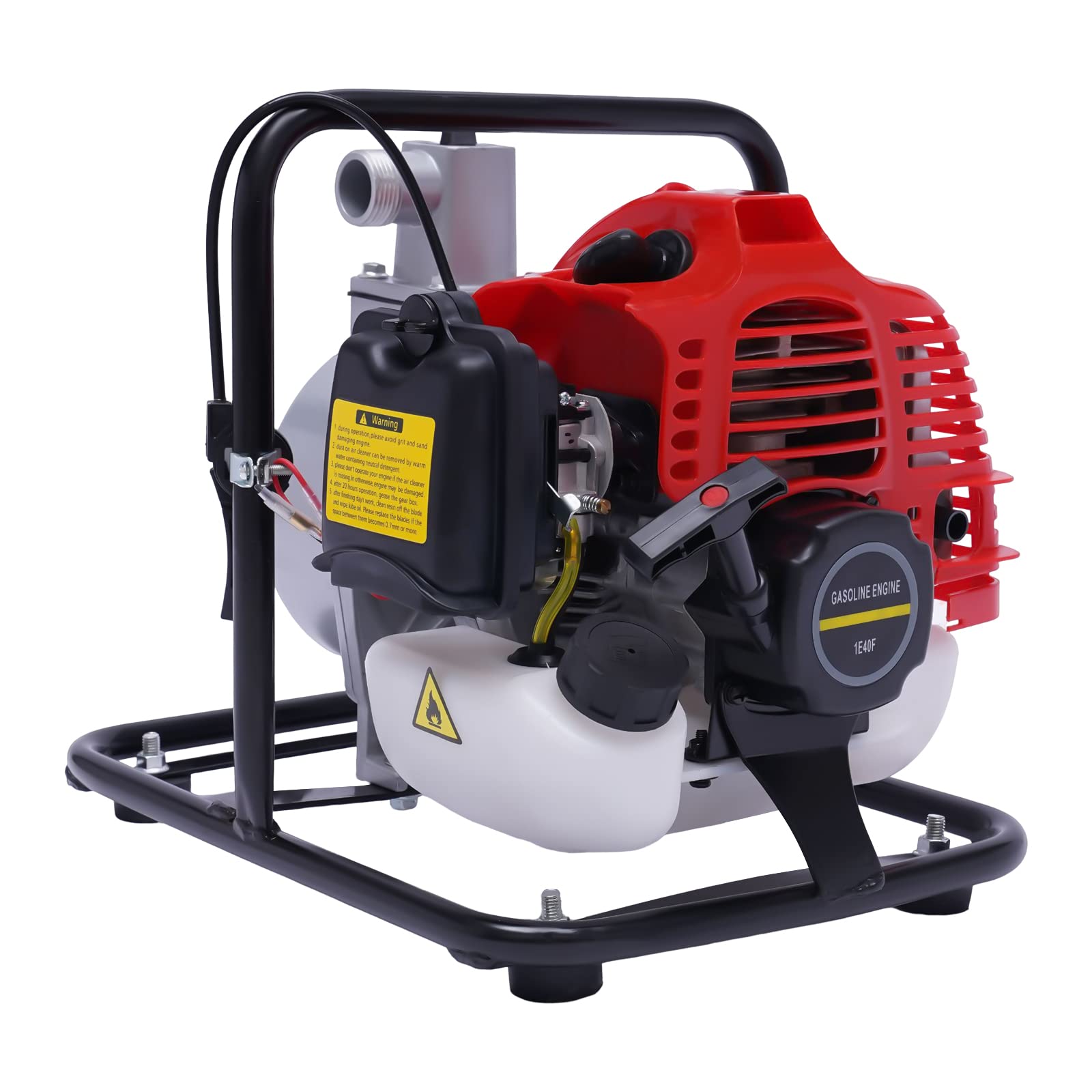 Gas Gasoline Water Pump, 43Cc 2Hp 7000Rmp 2-Stroke Industrial Water Pump Air-Cooled Gasoline High Pressure Pump For Irrigation P