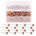Yalis Push Pins Map Tacks 1/8-Inch Retro Metallic Color Beads Head Marking Push Pins 200-Count (Rose Gold)