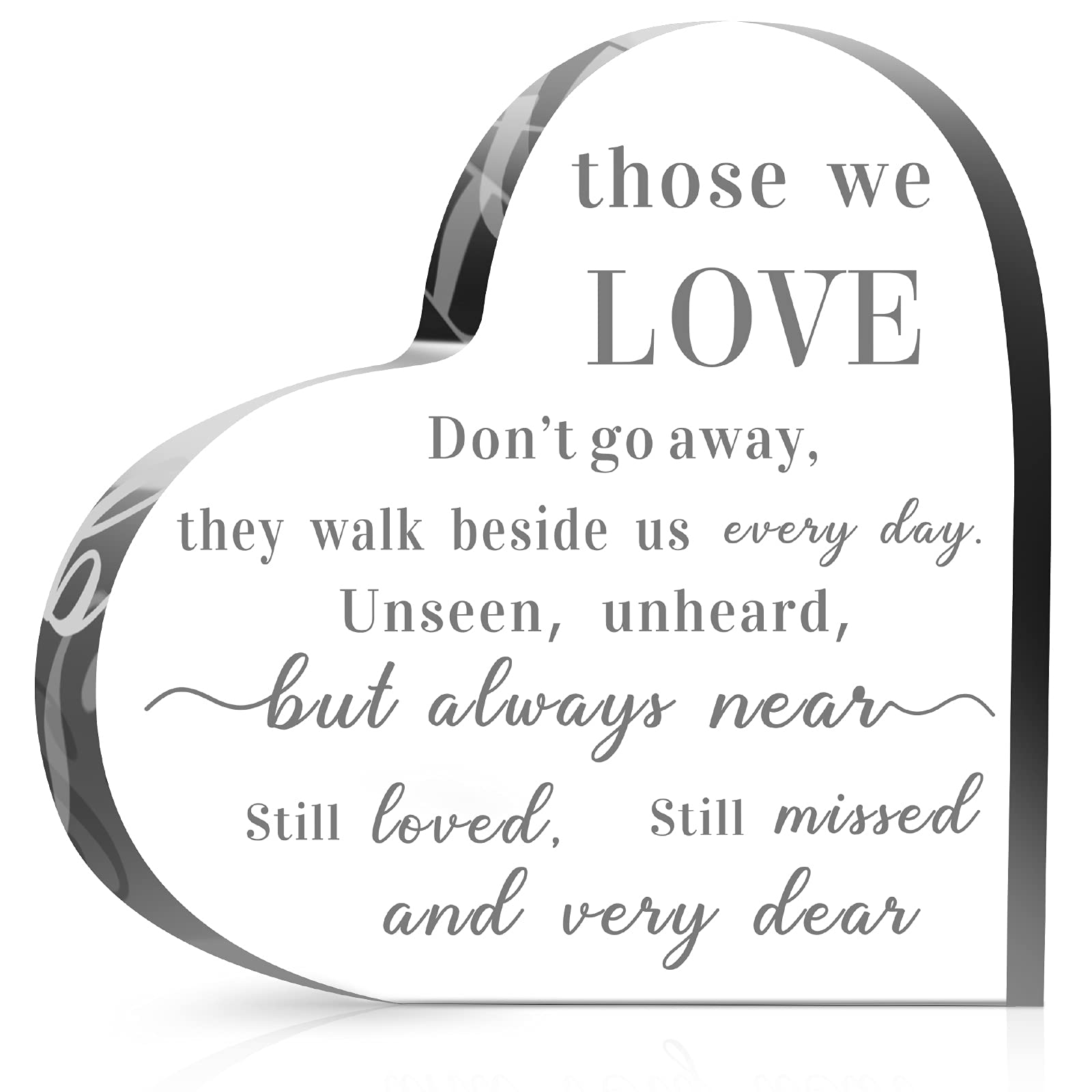 Jetec Bereavement Gift Acrylic Heart Sympathy Gift Memorial Condolence Gift for Loss of Loved One Remember Me Grieving Gift for 