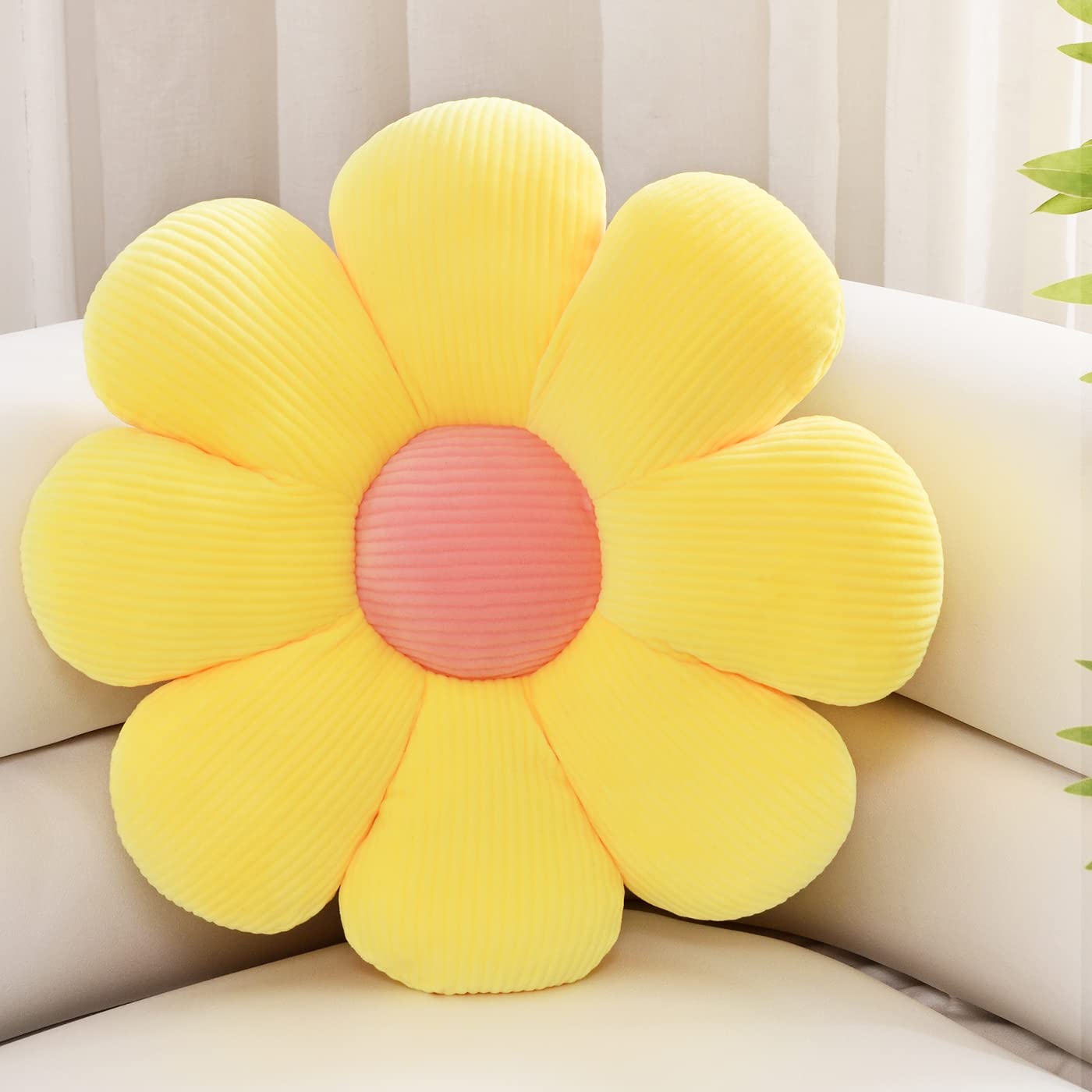 Zakun Flower- Shaped Throw Pillow, Daisy Pillow Flower Cushion, Aesthetic Daisy Flower Pillow Cute Flower Seating Cushion, Flowe