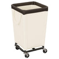 StorageWorks Basic Laundry Hamper with Wheels, 160L Rolling Beige Basket