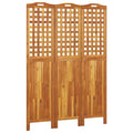 vidaXL 3-Panel Wood Room Divider, Solid Acacia, Folding and Freestanding, Natural Brown, Farmhouse Style, Functional for Bedroom or Living Room, 47.8"x0.8"x70.9", Weight 35.27 Pounds